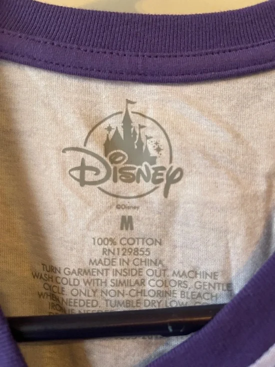 Disney Purple Tie-Dye Haunted Mansion Boxy Tee with Yellow Accents - Picture 3 of 5